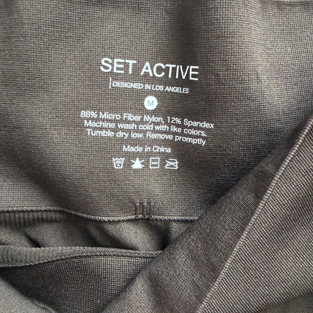 SET Active Women’s Ribbed Medium Brown Leggings *flaw read - Picture 4 of 6